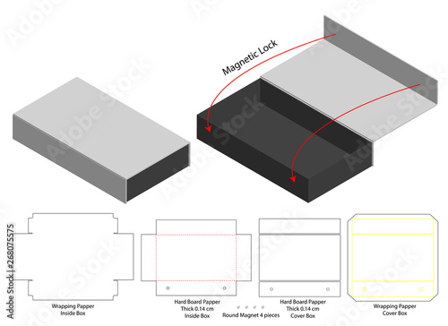 Box packaging die cut template design. 3d mock-up