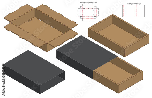 Box packaging die cut template design. 3d mock-up