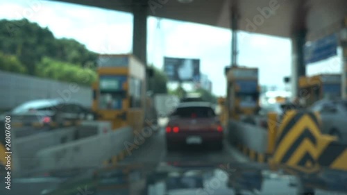 interior of car driving on city