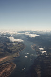Ariel view of Columbia River Gorge.