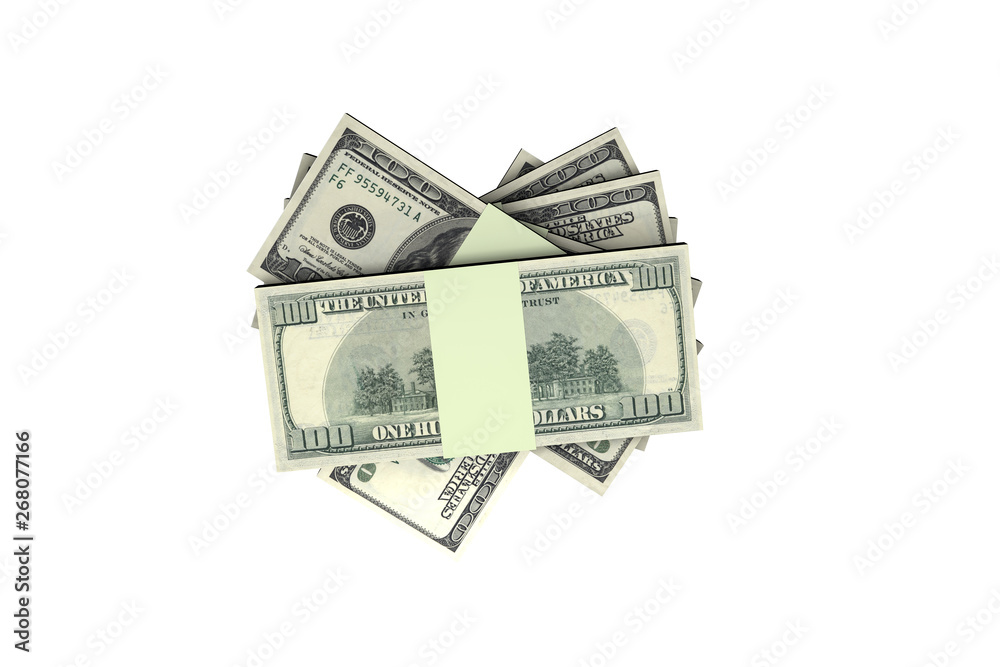 Stack of One Hundred Dollar Banknotes Render Stack of One Hundred Dollar Banknotes Render