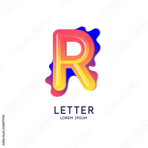 The letter R of the Latin alphabet. Display character in a bright contemporary style.