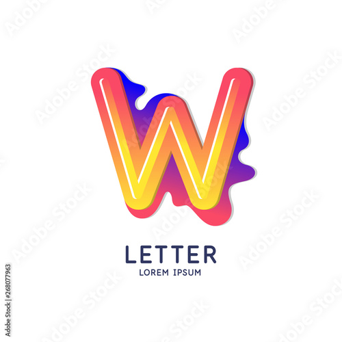 The letter W of the Latin alphabet. Display character in a bright contemporary style.