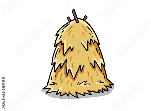 stack of hay / cartoon vector and illustration, hand drawn style, isolated on white background.