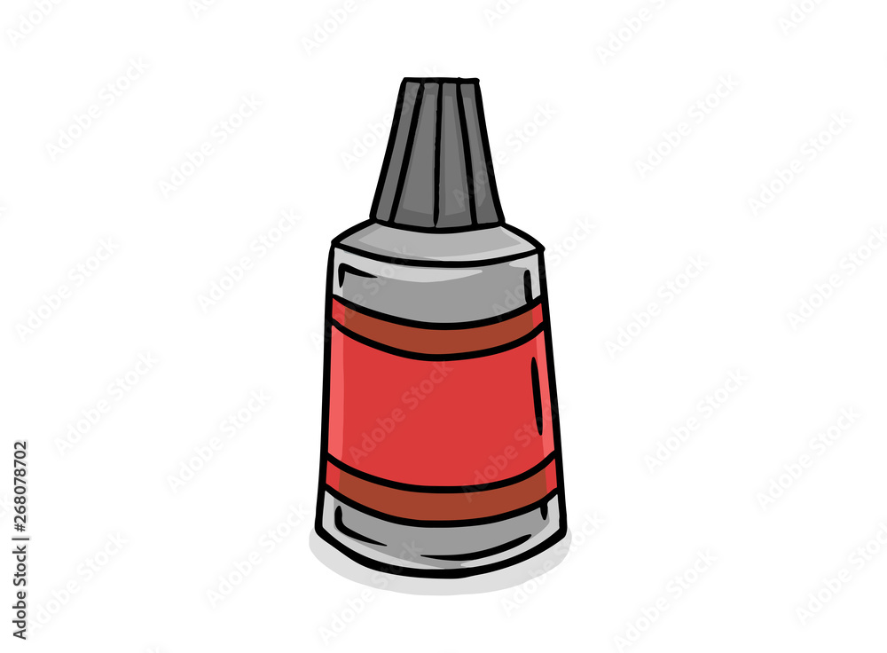 Obraz premium Vector illustration of a liquid glue in cartoon hand drawn style for books for children