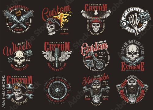 Colorful custom motorcycle prints