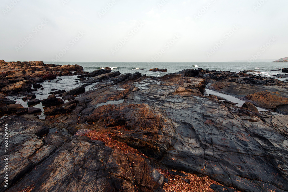 Stone part of the coast in India