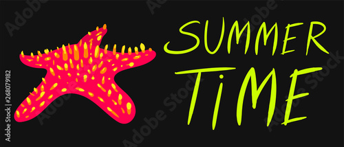 Wallpaper Mural Bright summer time vector neon banner Torontodigital.ca