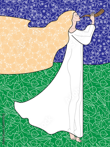 the picture of beautiful girl symbolizing zodiac sign