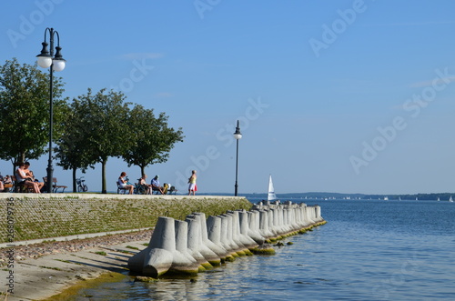Fototapeta Naklejka Na Ścianę i Meble -  View at beautiful lake in Poland (Mazury) at sunny vacation day