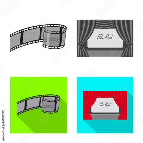 Vector design of television and filming logo. Set of television and viewing stock vector illustration.
