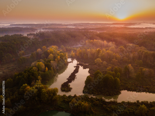 Beautiful misty dawn in the spring on the river. © Anton Petrus