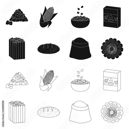 Isolated object of cornfield and vegetable logo. Collection of cornfield and vegetarian vector icon for stock.