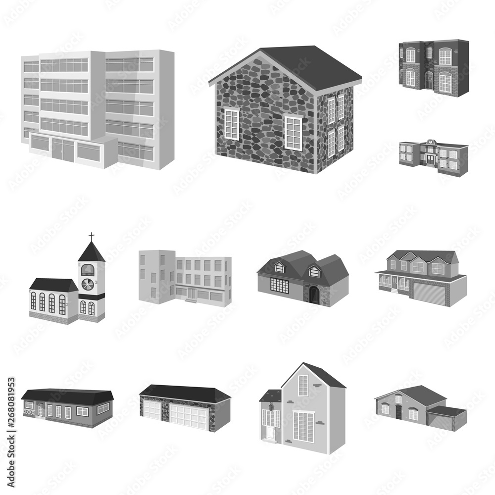 Vector illustration of architecture and estate logo. Set of architecture and housing stock vector illustration.