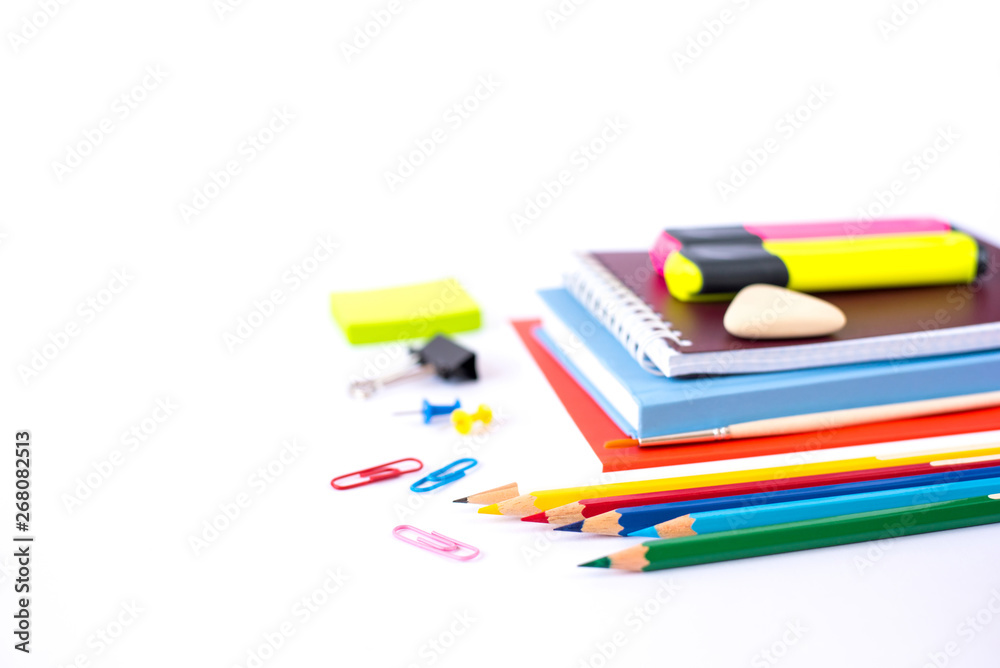 Fototapeta premium Back to school concept isolated on white background