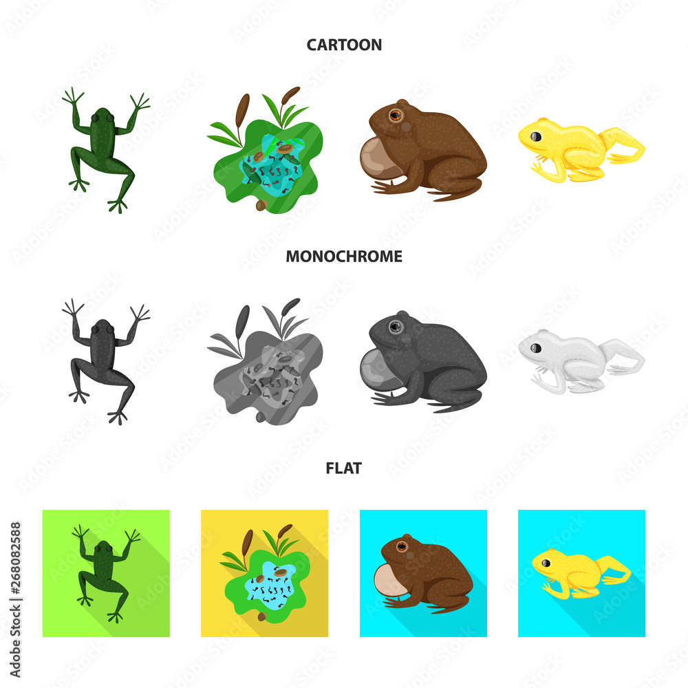 Obraz premium Vector design of wildlife and bog icon. Collection of wildlife and reptile vector icon for stock.