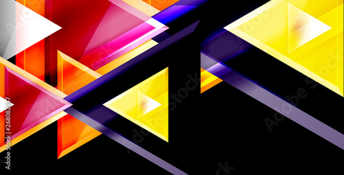 Wallpaper Mural Glossy shiny triangles background Torontodigital.ca