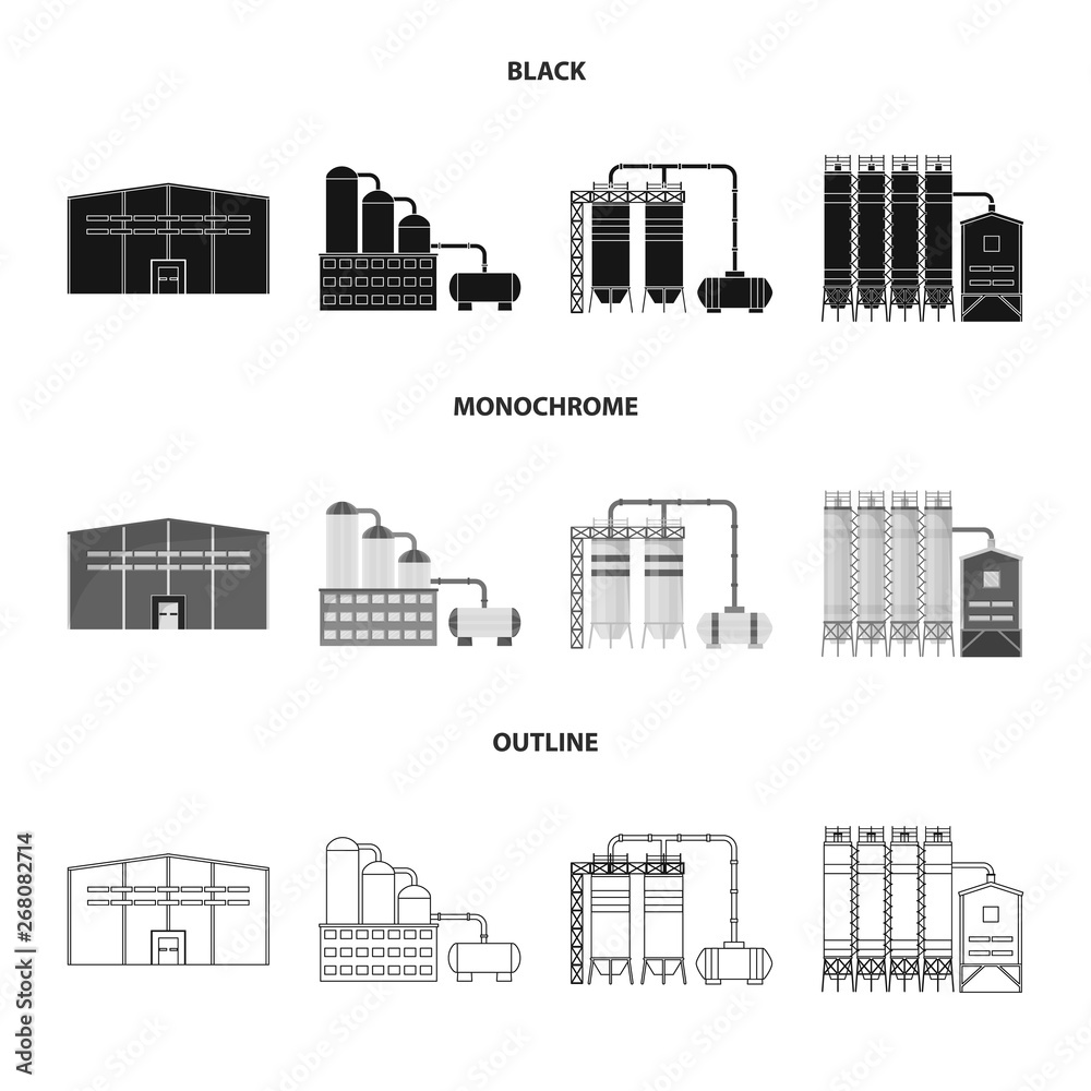 Vector illustration of production and structure icon. Collection of production and technology stock vector illustration.