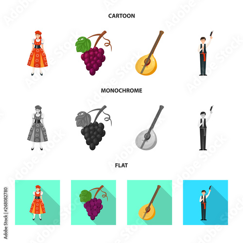 Vector design of  and historic icon. Collection of  and country stock symbol for web.