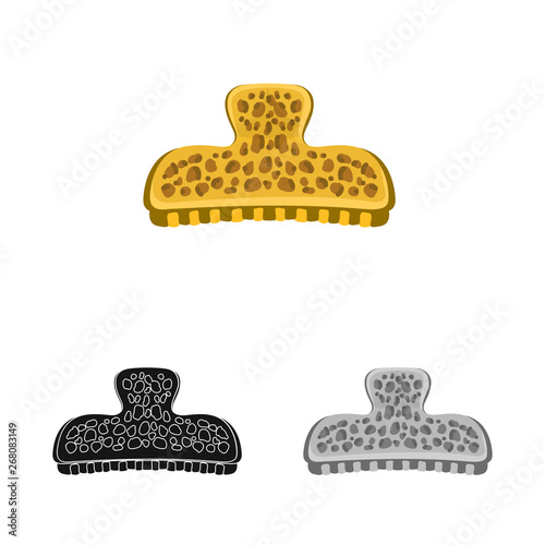 Isolated object of comb and hairpins symbol. Collection of comb and clip stock symbol for web.