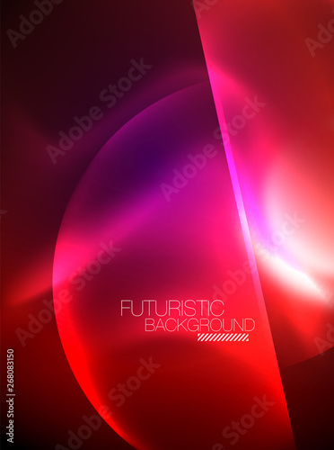 Blurred neon glowing round shapes  abstract circles and lights