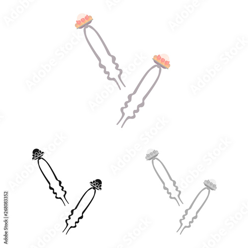 Vector design of hairpin and clip icon. Set of hairpin and lady stock vector illustration.