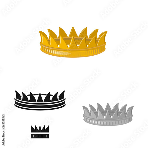 Vector design of medieval and nobility sign. Collection of medieval and monarchy vector icon for stock.