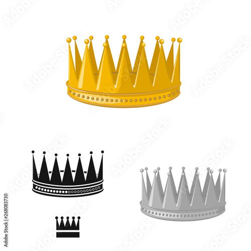 Vector illustration of medieval and nobility symbol. Collection of medieval and monarchy vector icon for stock.