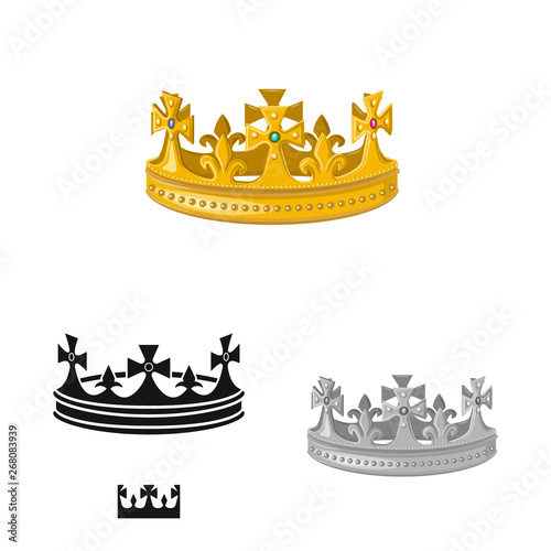 Isolated object of medieval and nobility symbol. Set of medieval and monarchy vector icon for stock.