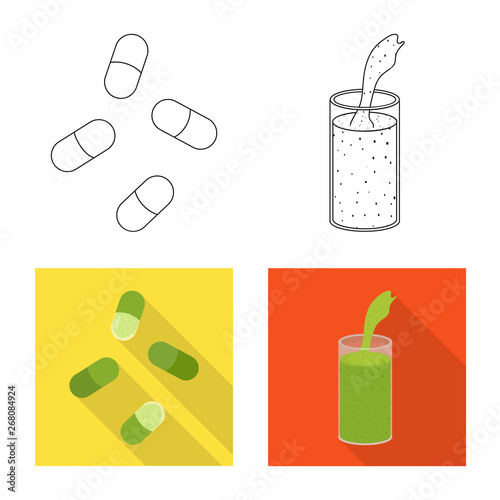 Isolated object of protein and sea icon. Collection of protein and natural stock vector illustration.