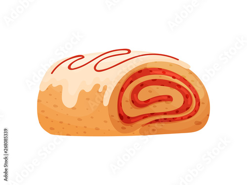 Roll with jam. Vector illustration on white background.