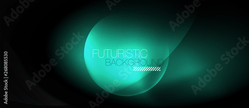 Shiny neon circles abstract background