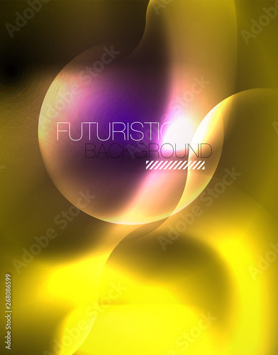 Shiny metallic neon waves vector design