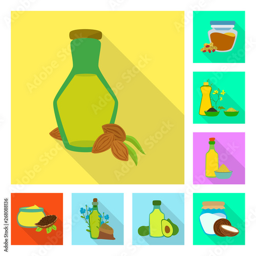 Isolated object of bottle and glass  logo. Set of bottle and agriculture stock vector illustration.