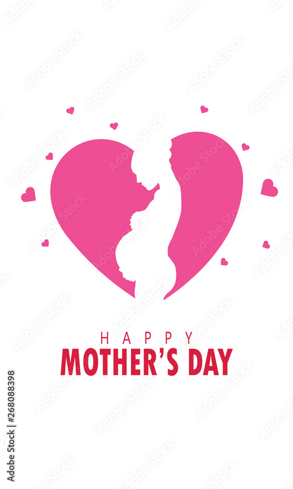 beautiful pregnant woman. happy mothers day. illustration - Vector