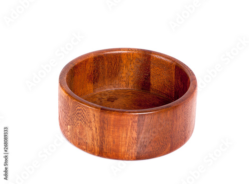 wooden bowl on a white background