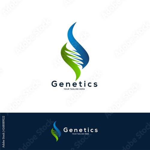 DNA logo designs concept, science and medicine creative symbol, DNA logo design