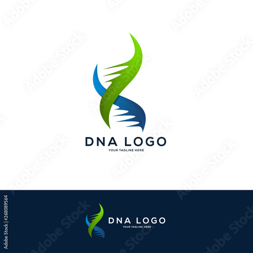 DNA logo designs concept, science and medicine creative symbol, DNA logo design