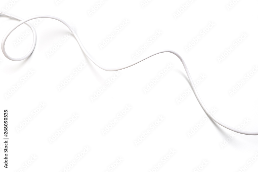 white power cable socket isolated on white background - obrazy, fototapety, plakaty 