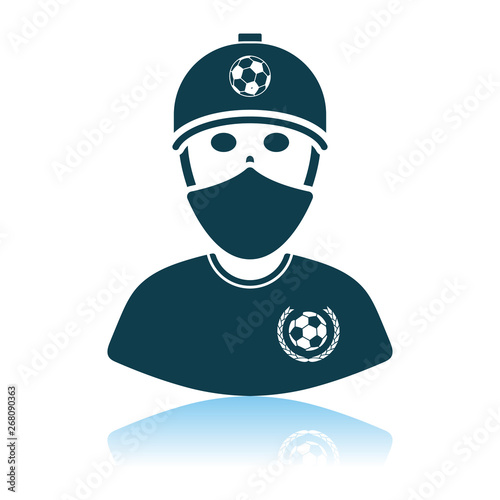 Football Fan With Covered Face By Scarf Icon