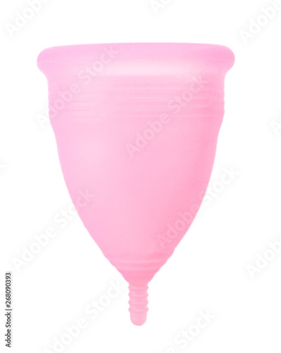 Menstrual cup on white background. Zero waste concept photo