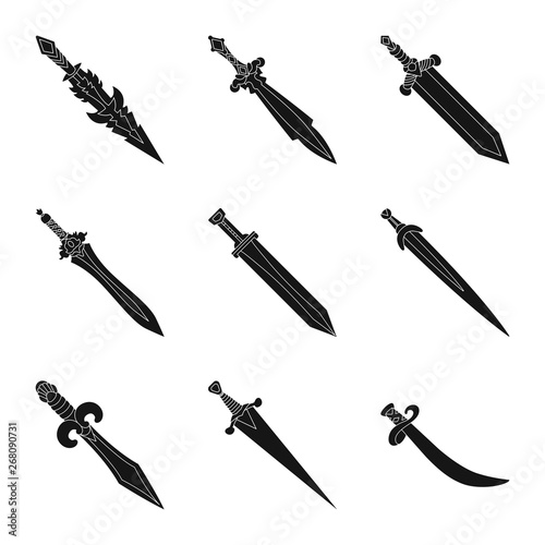 Vector illustration of sharp and blade  icon. Set of sharp and dagger  stock symbol for web.