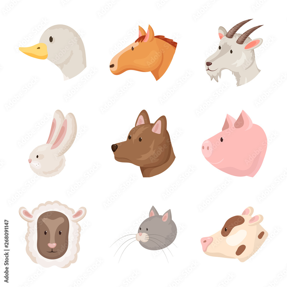 Vector design of farm and head icon. Set of farm and homemade stock vector illustration. Vector design of farm and head icon. Set of farm and homemade stock vector illustration.