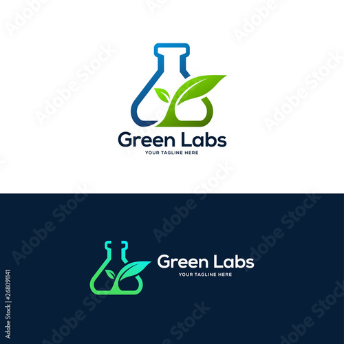 natural lab logo designs concept, science and medicine creative symbol, eco lab logo template