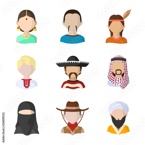 Vector design of nation and race  logo. Collection of nation and user stock symbol for web.