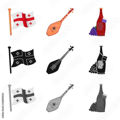 Vector illustration of culture and sightseeing icon. Set of culture and originality stock symbol for web.
