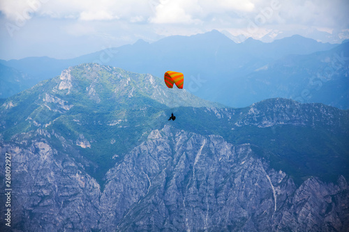 Paraglider over lake Garda
