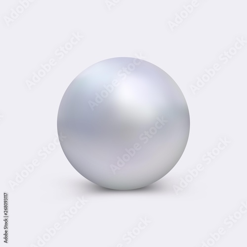Realistic pearl for the logo and emblem of restaurant, jewelry salon, hotel, cosmetic salon and more. Elegant pearl, ready element of decoration.