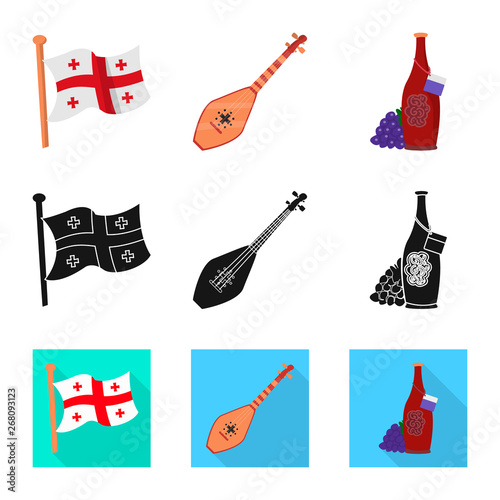 Isolated object of culture and sightseeing symbol. Set of culture and originality stock vector illustration.