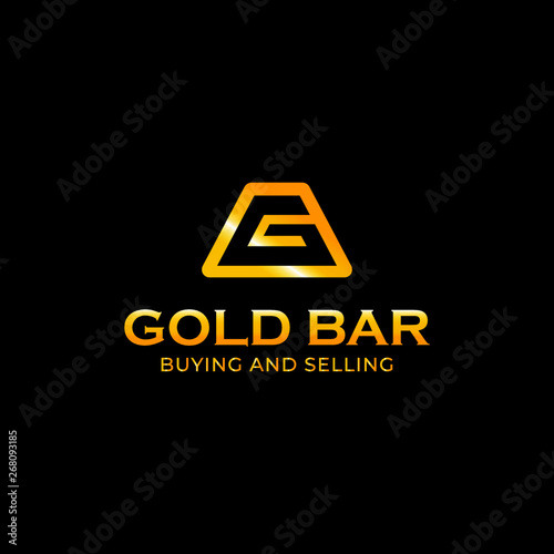 Gold bar shop logo concept